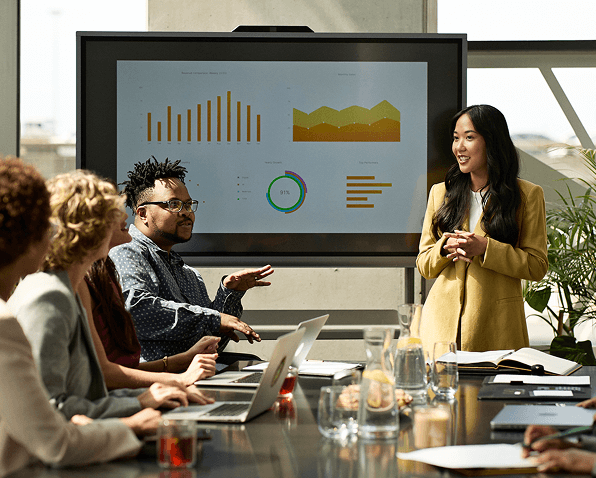 Professional woman presenting