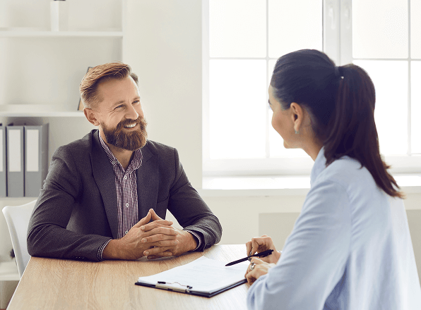 2 professionals having a meeting